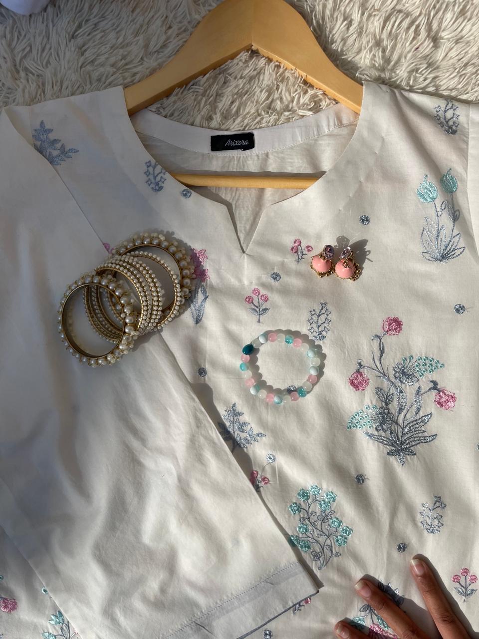 3 Piece - Premium Lawn Chikankari - Eid Collection + 🎁Free Matching Bracelet