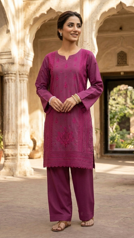 2 Piece - Premium Lawn Chikankari - Eid Collection + 🎁Free Matching Bracelet