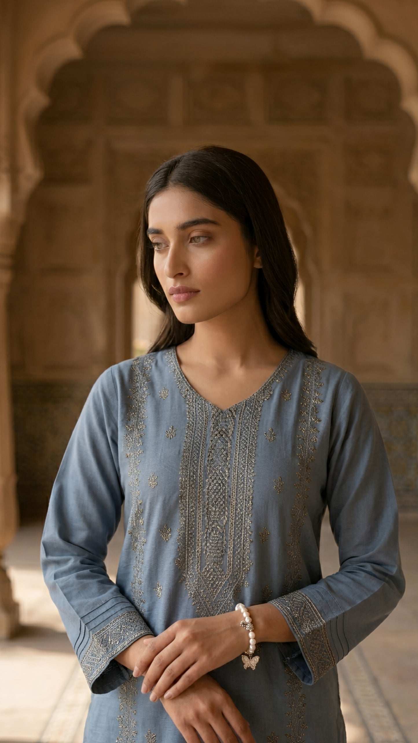 2 Piece -  Embroidered Lawn  - Eid Collection + 🎁Free Matching Bracelet