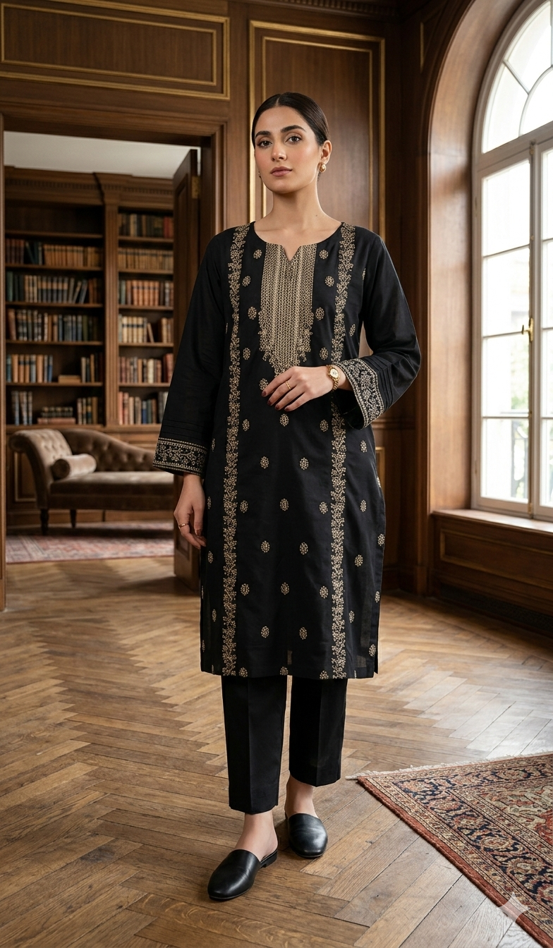 3 Piece - Embroidered Lawn  - Eid Collection + 🎁Free Matching Bracelet