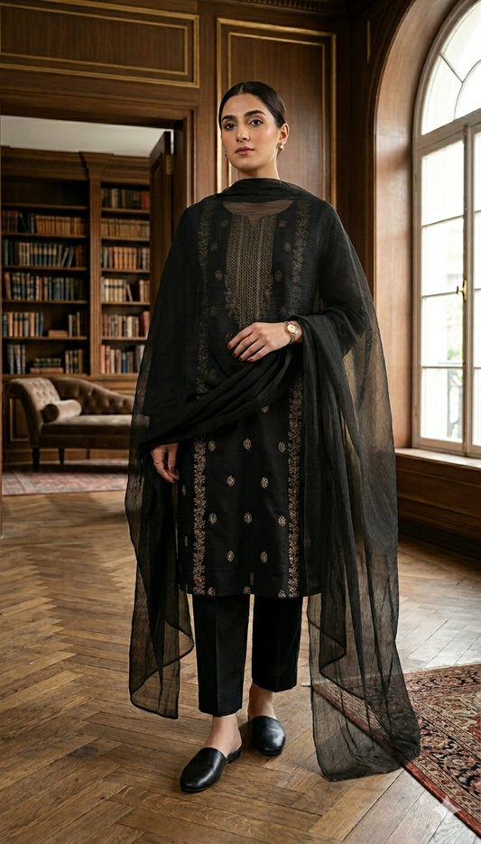 3 Piece - Embroidered Lawn  - Eid Collection + 🎁Free Matching Bracelet